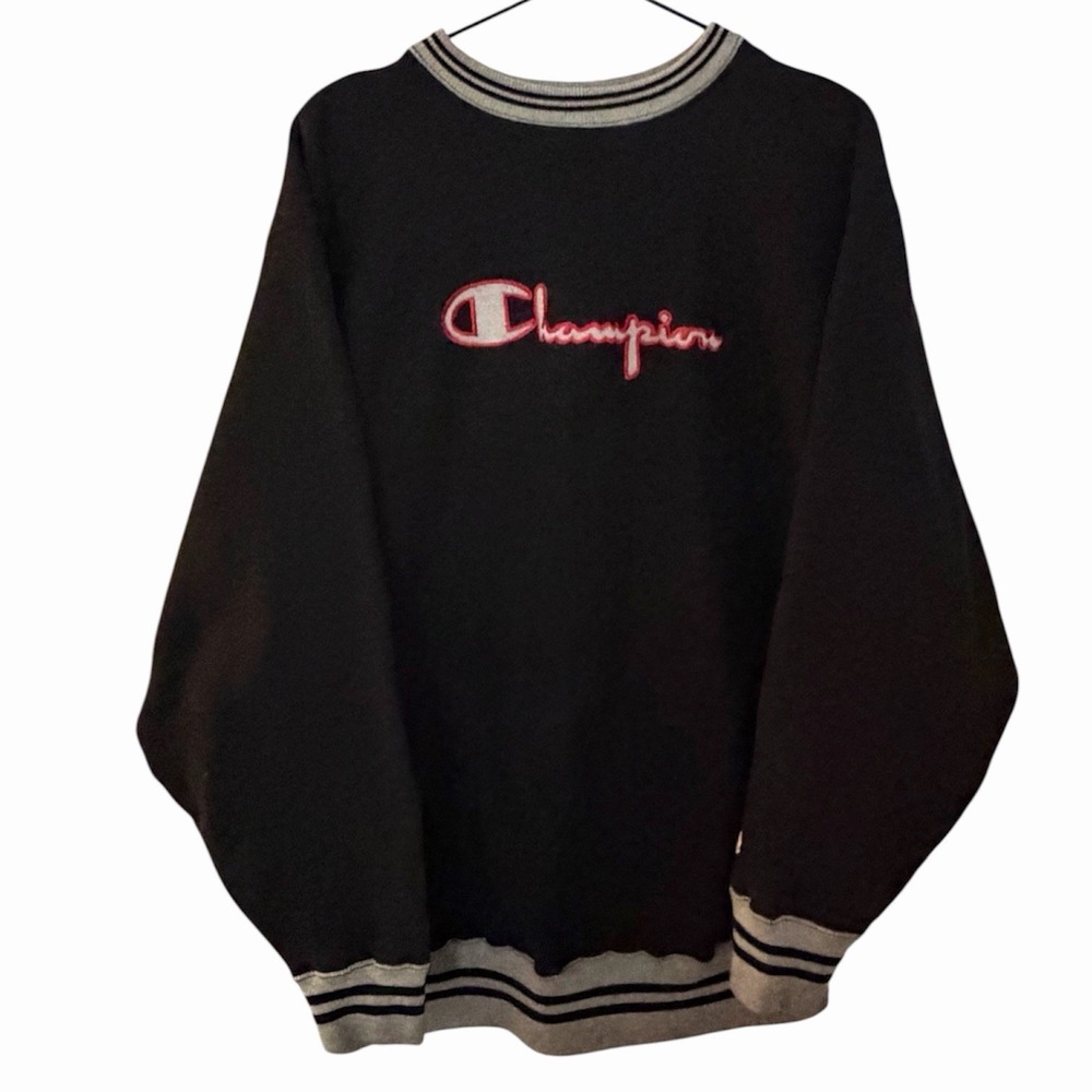 Vintage Champion Reverse Weave Sweatshirt Black/Gray  Made In USA Men's XXL